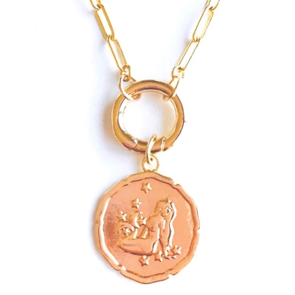 18” AQUARIUS Zodiac Charm Necklace ♒️ - Picture 1 of 1